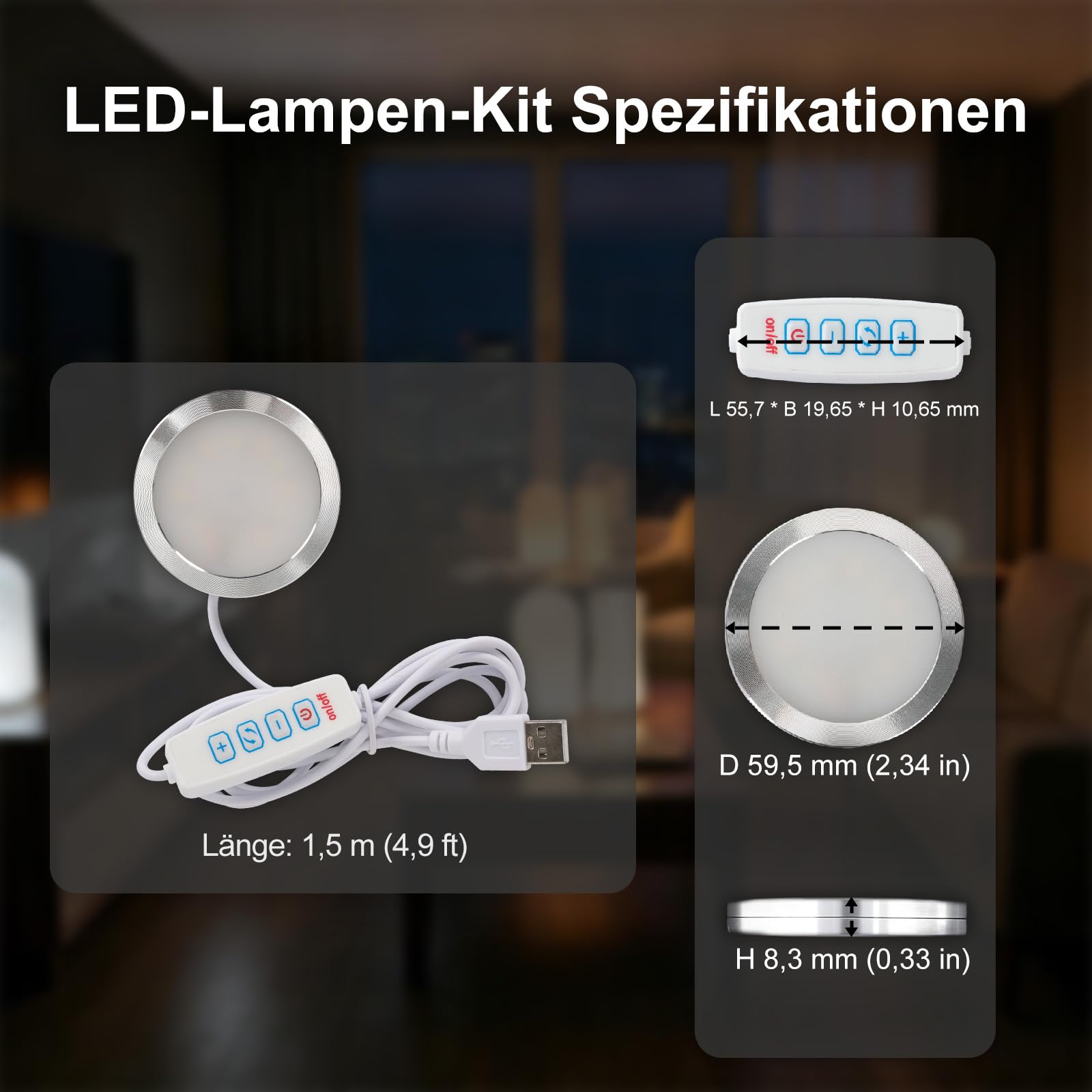 10 Stück LED Lampen-Set 001 für Bambu Lab LED Lamp Kit 001, LED Licht Kit für 3D-Drucker Lampen, LED Lampe kompatibel mit Bambulab P2S/P1P/X1C, 5V USB LED-Beleuchtungsset für Makerworld