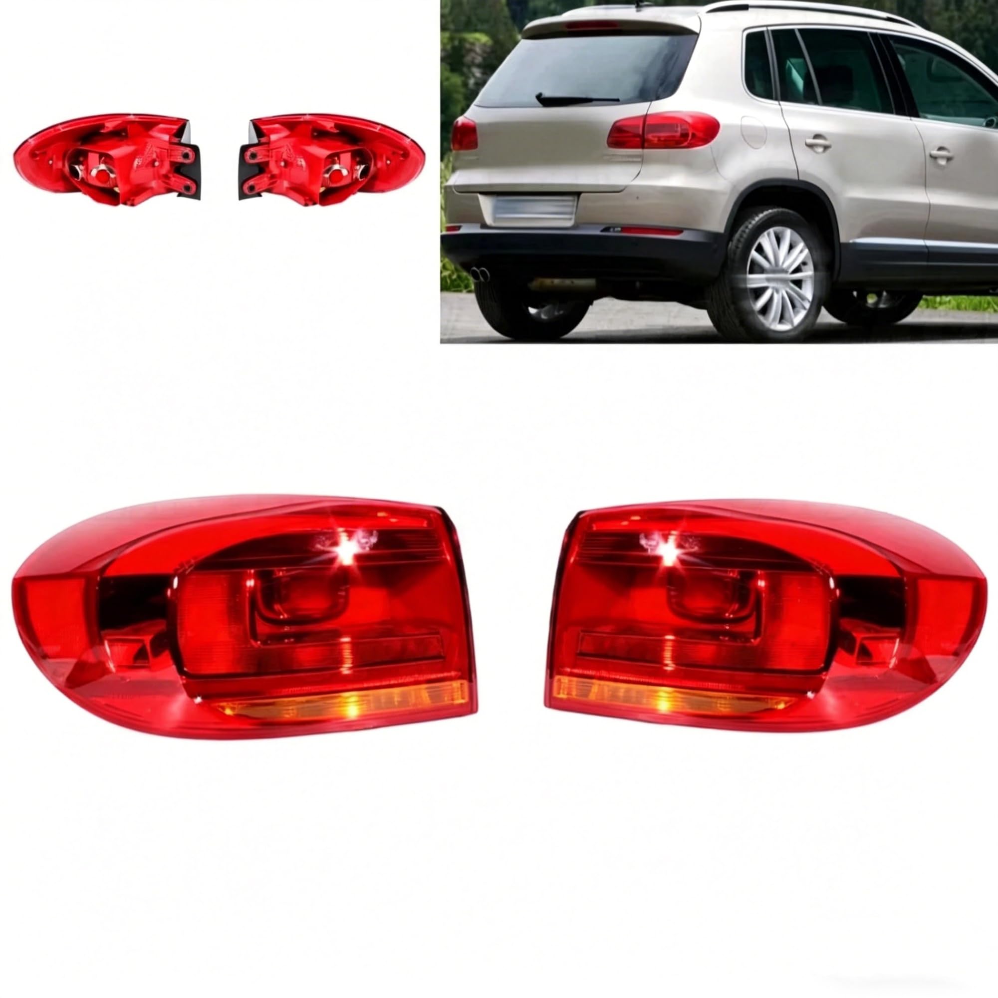 Samochód Lampa Tyłowa Lampa Hamulcowa Lampa Jazdy Dla VW Dla Tiguan 2012 2013 2014 2015 2016 2017(Left)
