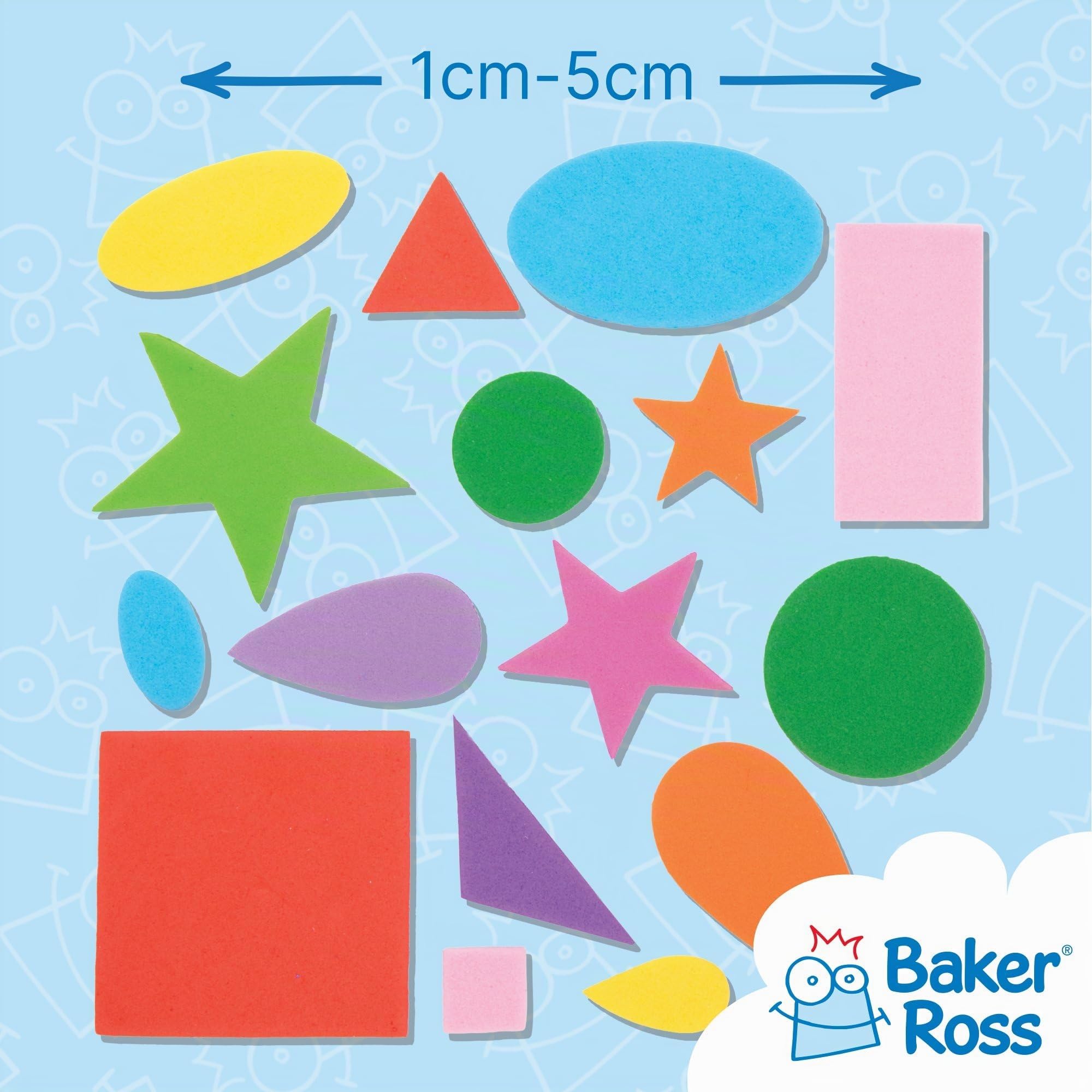 Baker Ross – Lot De 100 Autocollants Mousse Pailletés Ange, 5 Couleurs, 10 Motifs, 4,5 Cm – Activité Scrapbooking Et Loisir Créatif