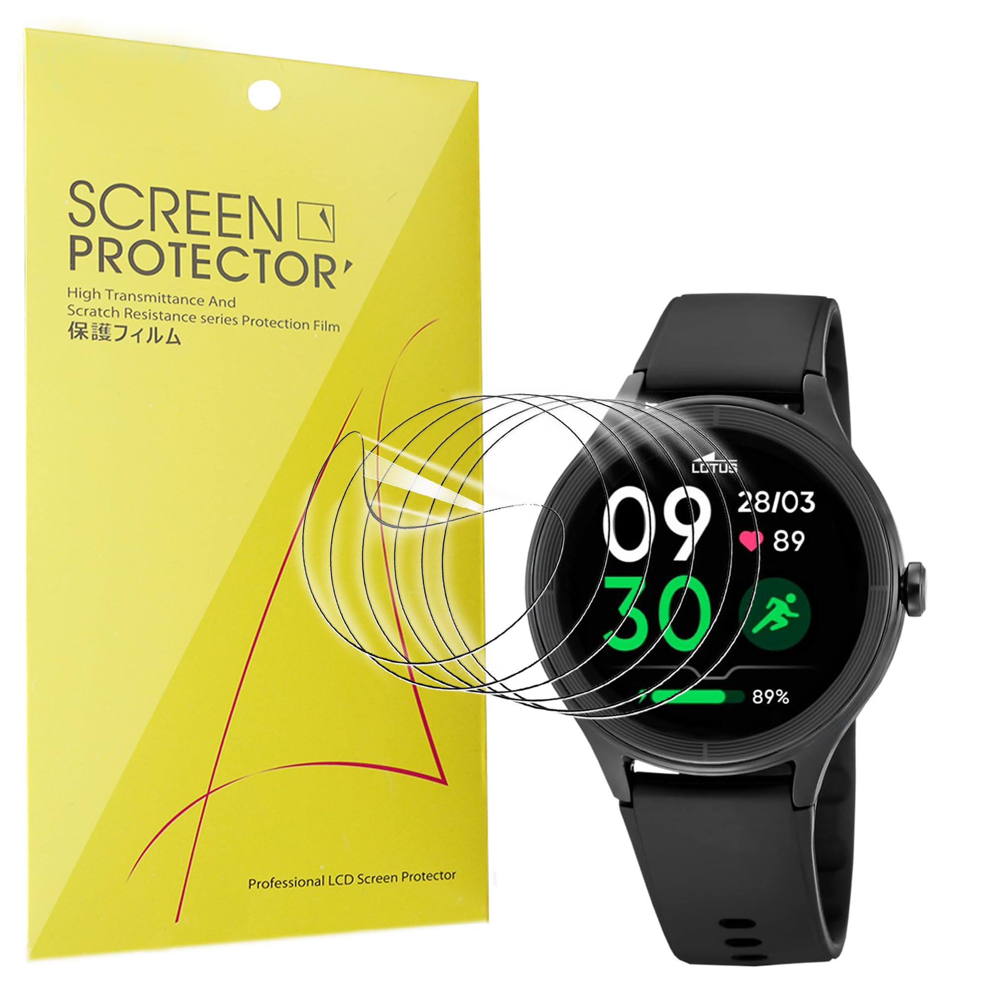 Lamshaw Protectores de Pantalla para LOTUS Reloj Inteligente -Compatible con LOTUS Smartwatch-Película TPU Suave Transparente HD-Fácil Instalación Sin Burbujas (6Piezas)
