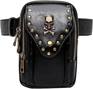 Bolsas femininas com caveira, Bolsa ombro feminina com cabeça caveira e rebite para porta externa, Bolsa ombro preta esqueleto caveira, bolsa ombro crossbody para Jpsdows