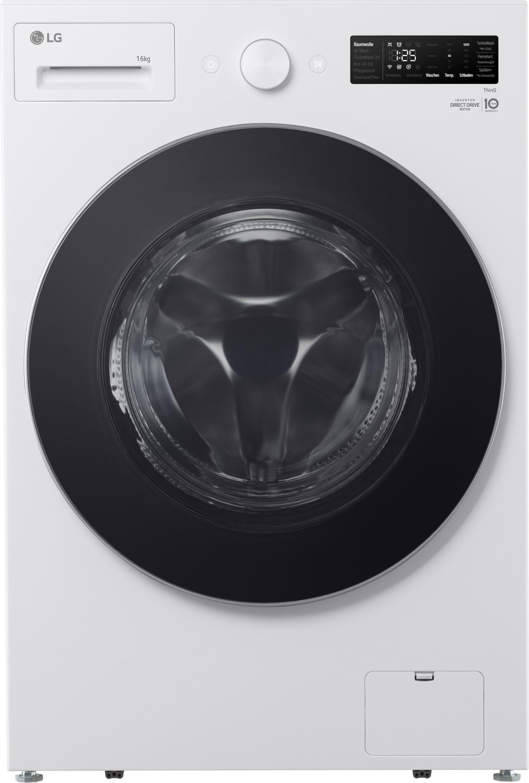 LG F0WNT162 Waschmaschine (16 kg, Energieklasse A, 1.000 U/Min.) mit AI Wash, TurboWash 360, Inverter Direct Drive, große Kapazität, Weiß