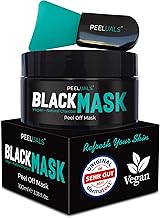 PEELUALS® Black Mask gegen Mitesser | Blackhead Peel-Off Maske + Maskenpinsel | Maske zum Abziehen | Hochdosierte Aktivkohle | For Women & Men- 100ml | Vegan