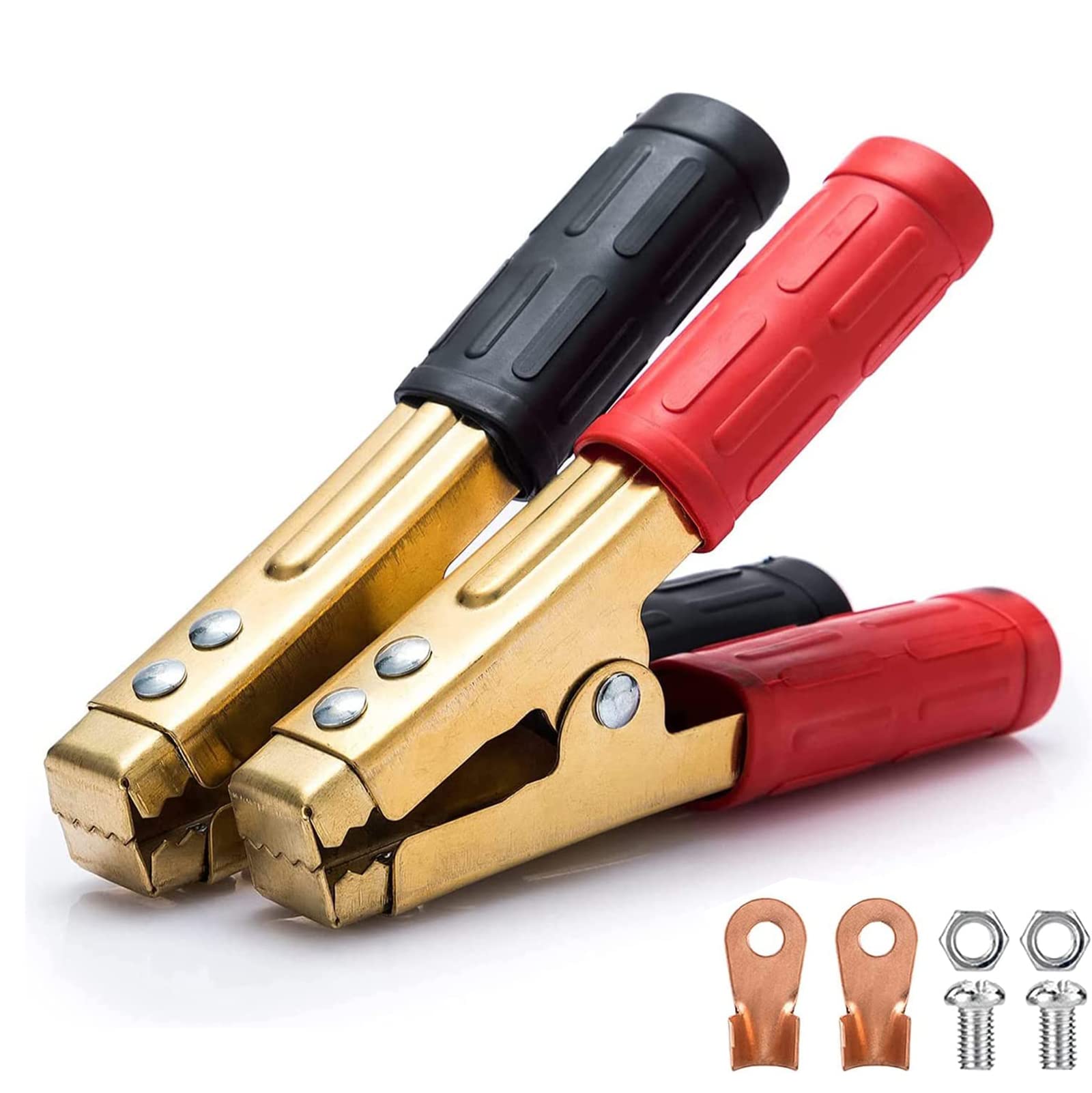 2PCS 1000A Heavy Duty Crocodile Clamp Pure Copper Car Jumper Cable Ends, Battery Alligator Clips (1.1)