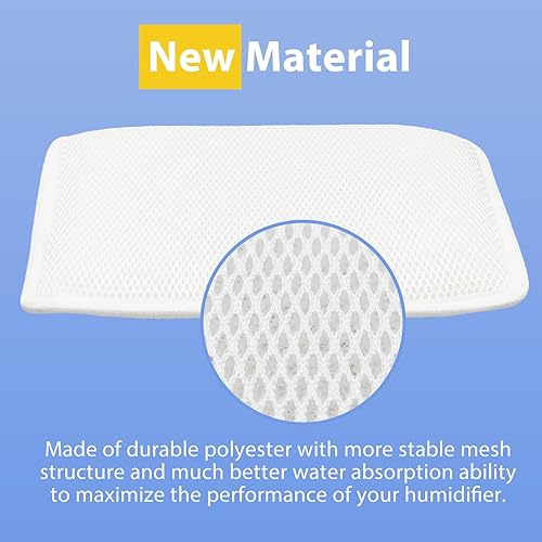 Miniatura 2 de AEROiVi Paquete de 2 filtros de mechas de humidificador reutilizables MD1-0034, fibra textil, lavables, compatibles con humidificador evaporativo