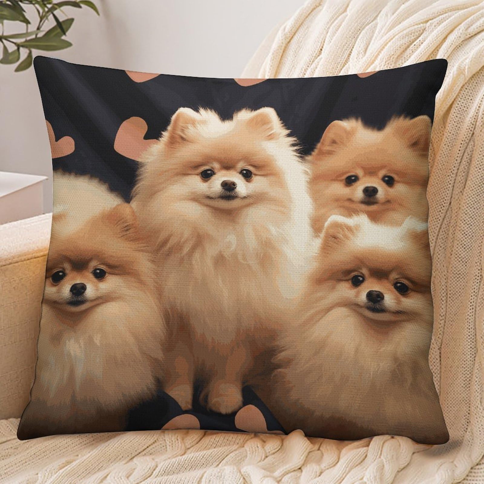 Fekiloot Style Pomeranians Puppies Pillowcase Pillow Sham Pillow Case