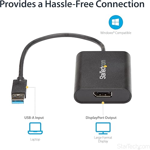 Miniatura 5 de StarTech.com Adaptador USB 3.0 a DisplayPort, convertidor de monitor USB DP para Windows, 4K, TAA (no compatible con macOS/ChromeOS/Linux)