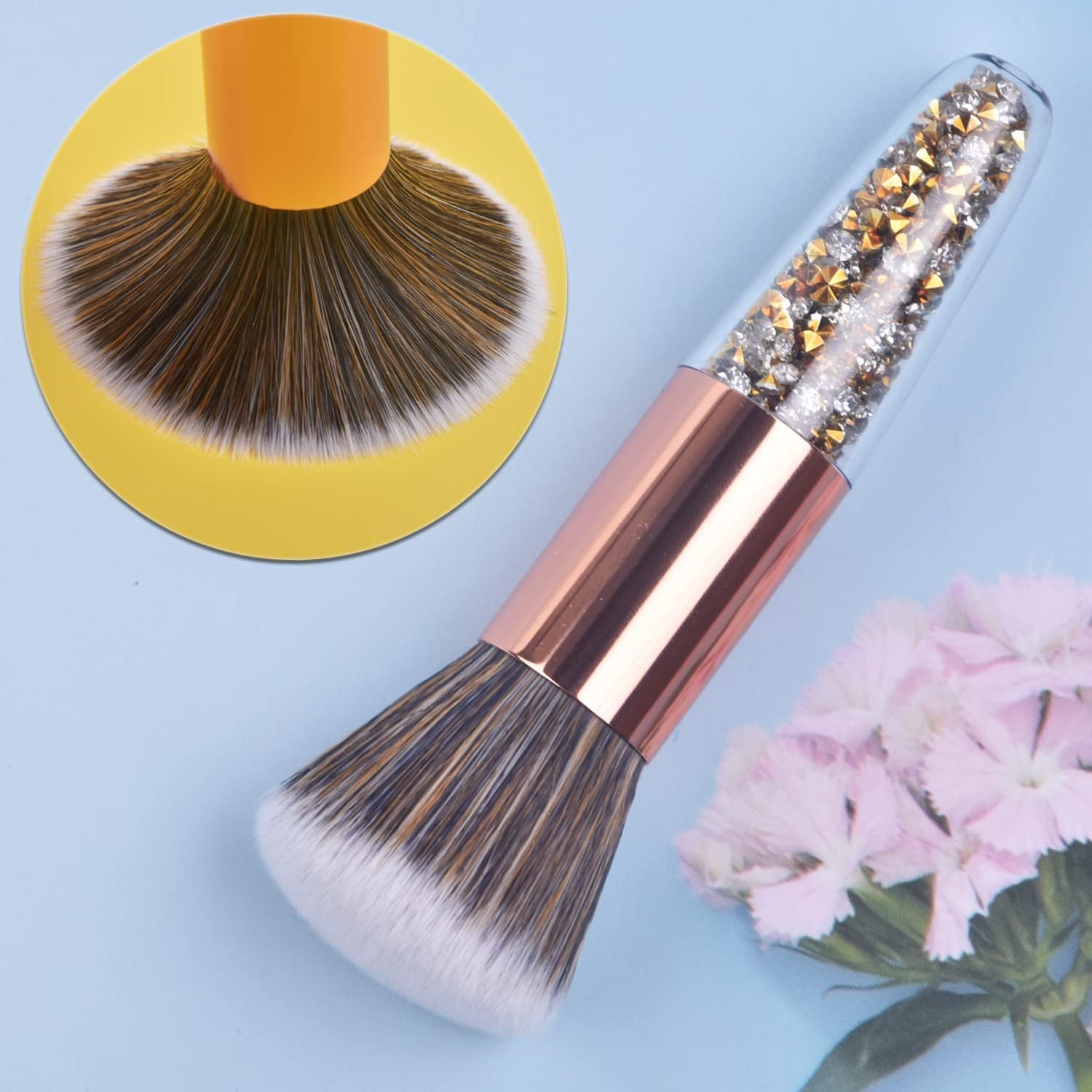Makeup Blush Brush for Cheeks, Travel Size Face Powder, Fluffy Foundation, Kabuki Brush for Mineral Powder, Contouring, Cream or Liquid Cosmetics