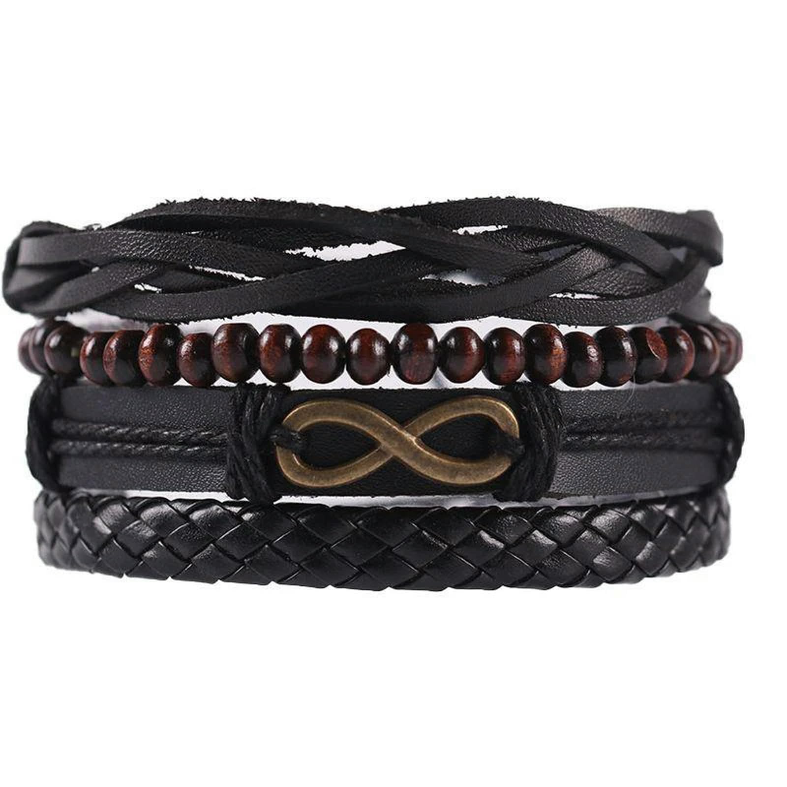 XYNSNDB Pulsera Trenzada de Cuero para Hombre