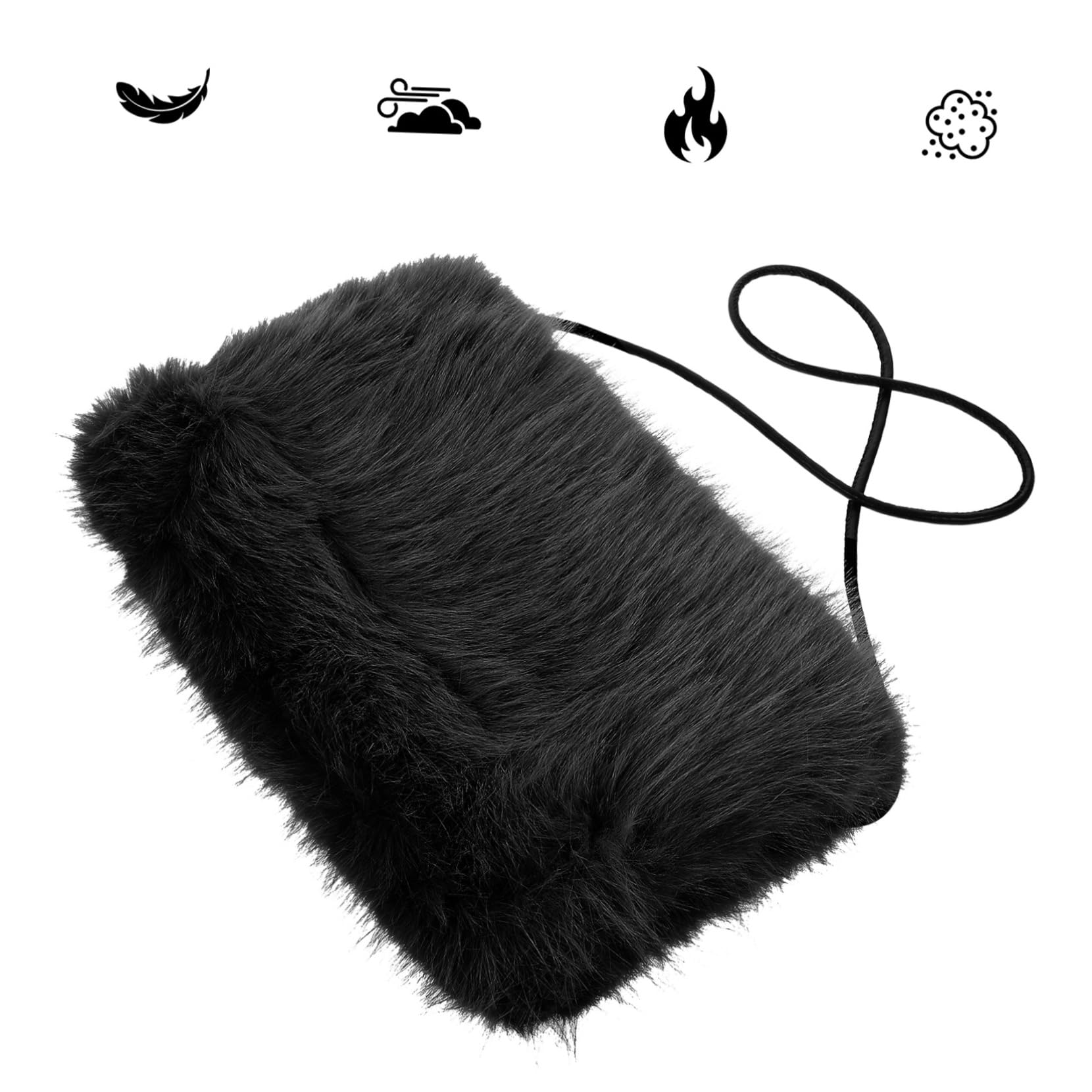 Healeved Warm Handbag Arm Warmers Pouch for Women Furry Short Wrist Cuff Imitation Fur Hand Warmer Muff for Winter Outdoor