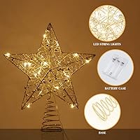 Vista 2 de Toyvian Estrella para la Copa del Árbol de Navidad, Decoraciones de Navidad Estrella de Árbol de Navidad con Alambre Iluminado para Ornamento