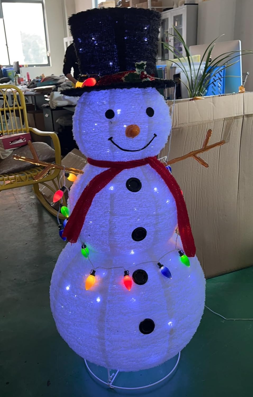 MoFeinクリスマス雪だるま（Led ライト付き） 屋外装飾 屋内屋外