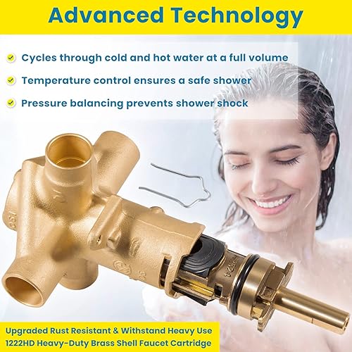 Miniatura 3 de Repuesto para válvula de equilibrio de presión Posi-Temp Moen 2520 Válvula de ducha y bañera de latón Conexión CC de 12 pulgada con cartucho de