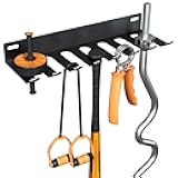 Riuog Gym Equipment Storage Rack,Multi Purpose Wall Mount Home Gym Equipment Storage Rack for Resistance Bands, Jump Ropes, Yoga Mat, Foam Roller, Chains, Barbells Carabiners Included, gift