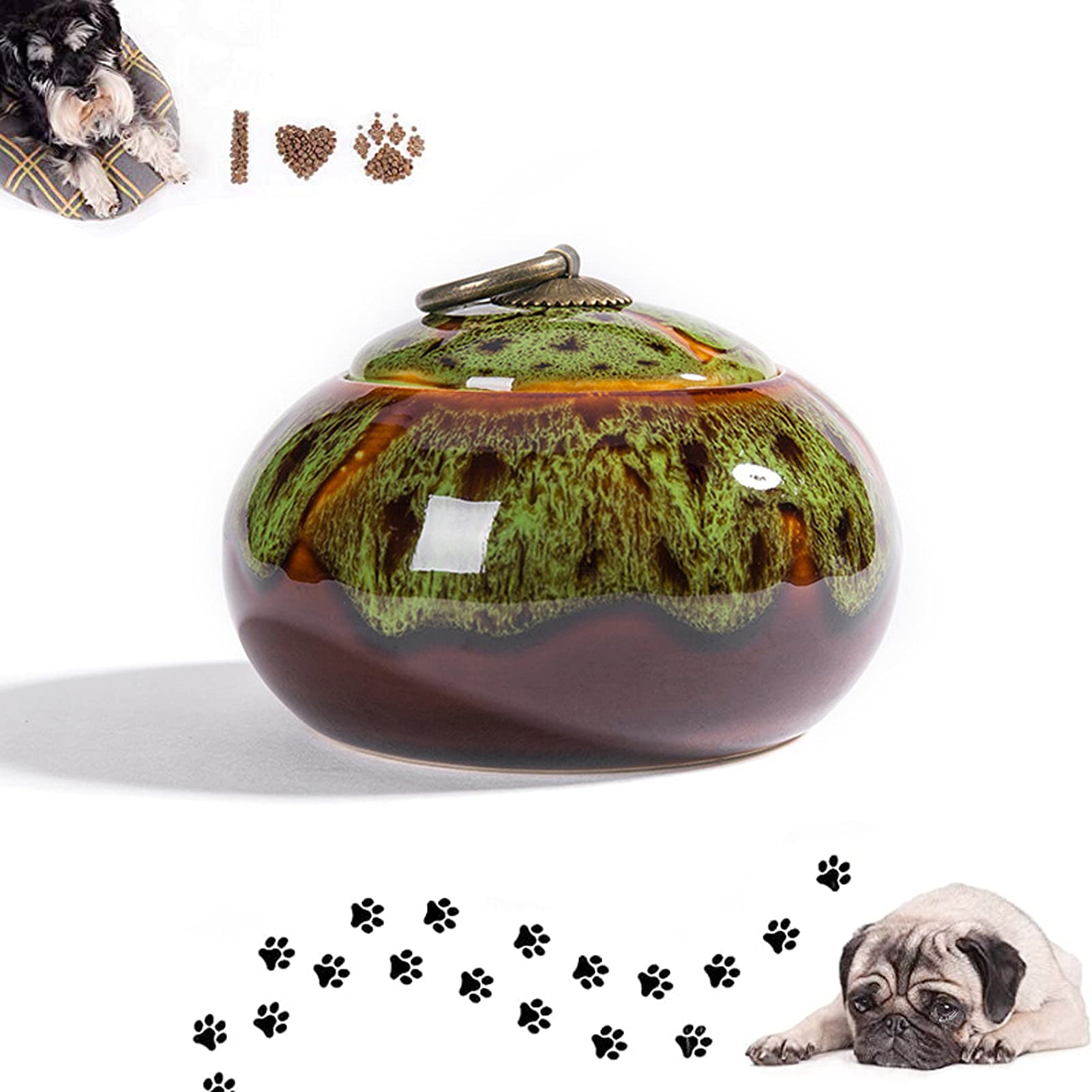 Uziqueif Haustierurnen F Pet Urns For Dogs Ashes Small, Cat Urn, Animal Pet Urns For Cats Medium,Dog Urn For Ashes, Memorial Ashes Urn, Cremation Urns For Dogs,Ceramic,
