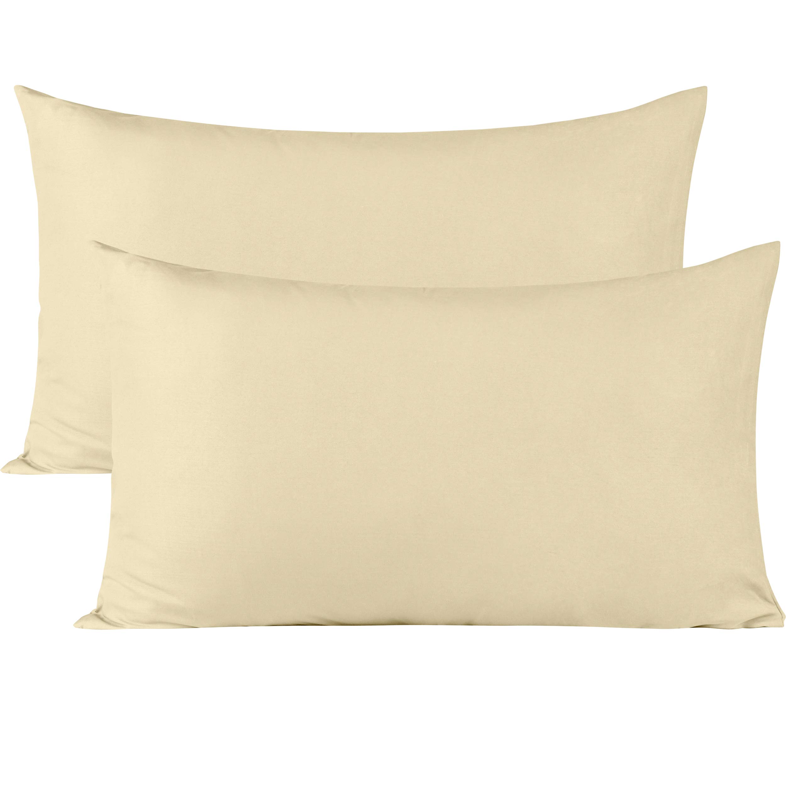 Toddler Travel Pillow 12 x 16 Inches - 400 Thread Count Egyptian Cotton 2 Piece Travel Pillowcase with Zipper Closure Small Pillow Cases Wrinkle Resistant - Beige