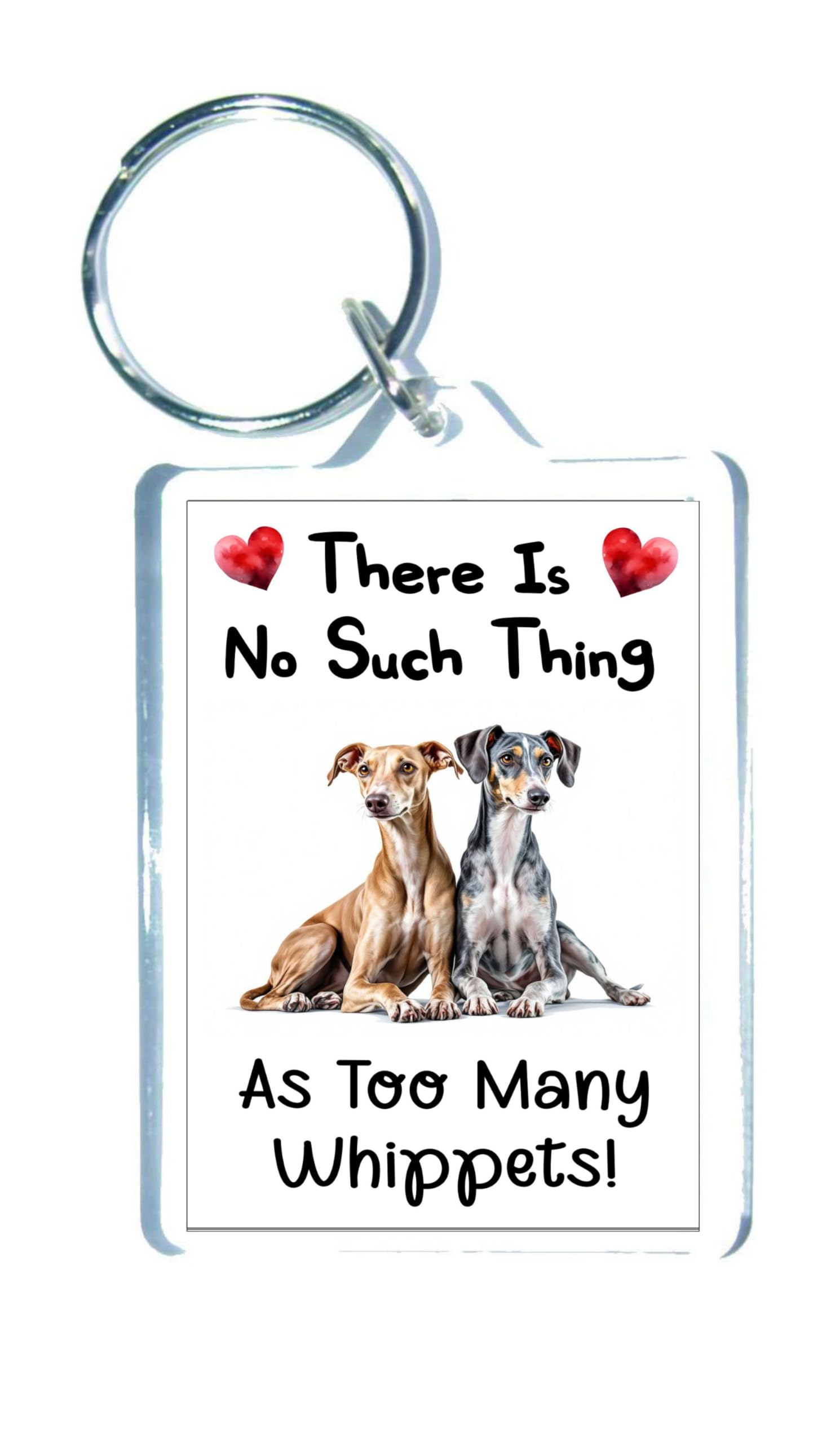 Decalarama Dog Keyring Gift – There's No Such Thing As Too Many Whippets - Cute Fun Novelty Present