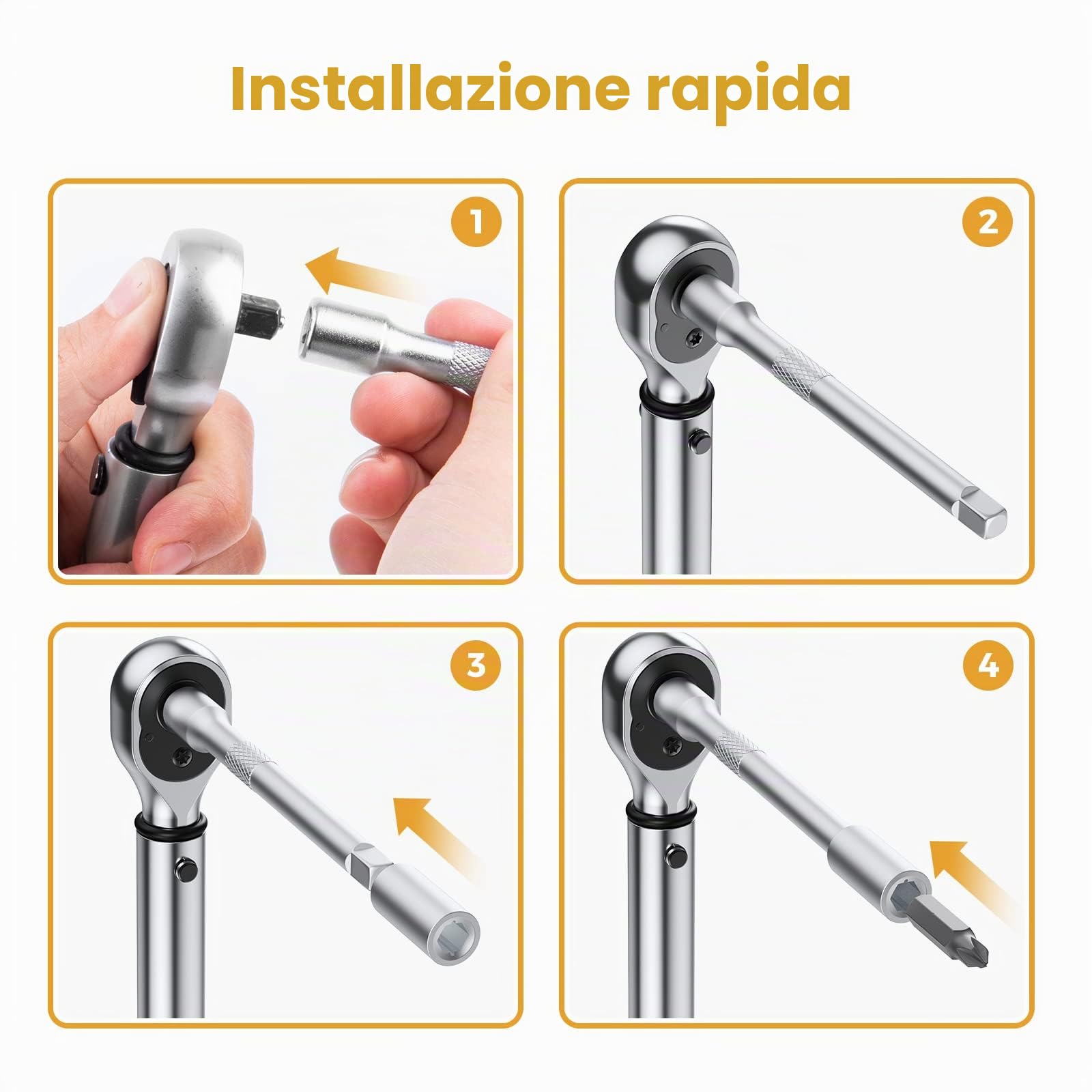 VIGRUE Chiave dinamometrica per bicicletta, chiave dinamometrica da 1/4", 5-25 Nm ± 4%, precisione di errore con asta di prolunga, giunto universale, manicotto magnetico per candela, punte per