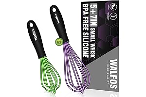 Walfos Small Silicone Whisk set Highest Quality, Strongest & Most Heat-Resistant Egg...