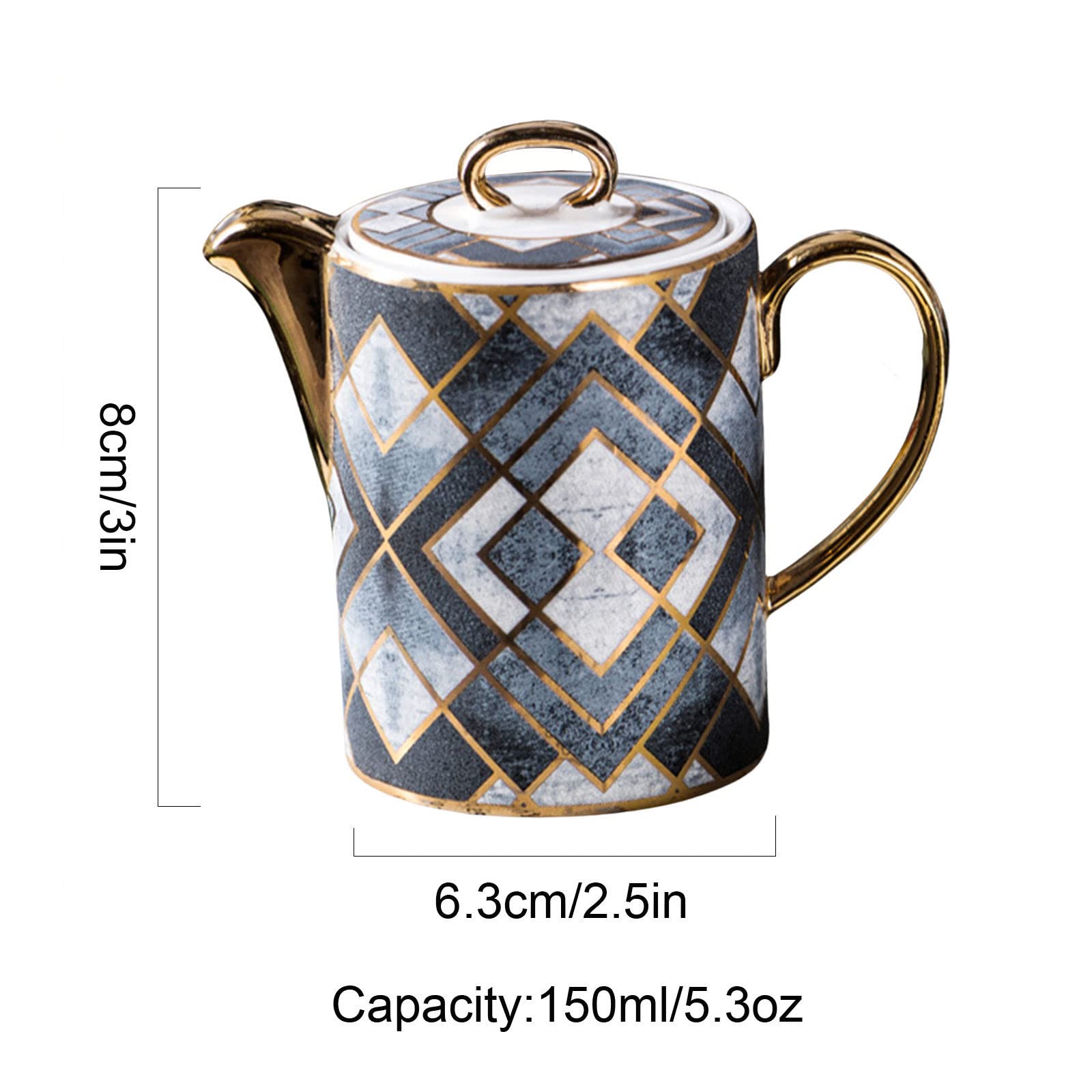 MRKU Pot à Lait, saucière, Tasse à Eau, pichet, crémier, Distributeur de café, sucrier, Bol en céramique avec Couvercle, Ensemble crème et Pot de Service