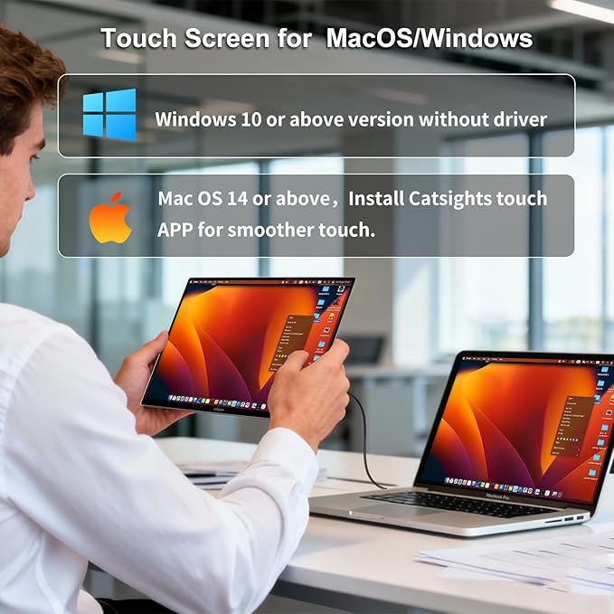 Monitor Extensor Portátil 13.3 2.5K IPS Táctil miniatura 2