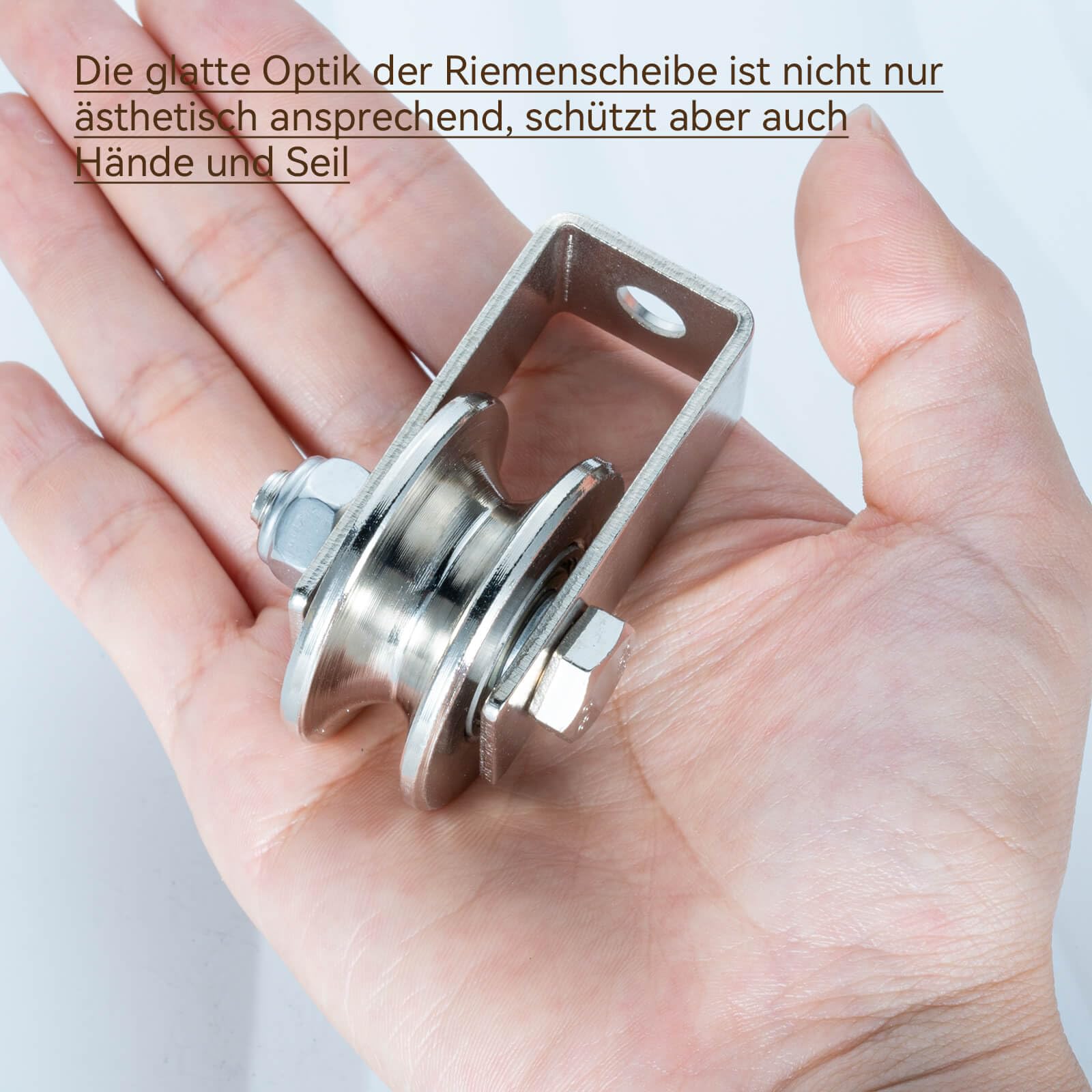 Lot de 2 poulies de 40 mm avec 2 roulements à billes - En acier inoxydable - Pour cordes de 8 mm - Charge maximale : 200 kg