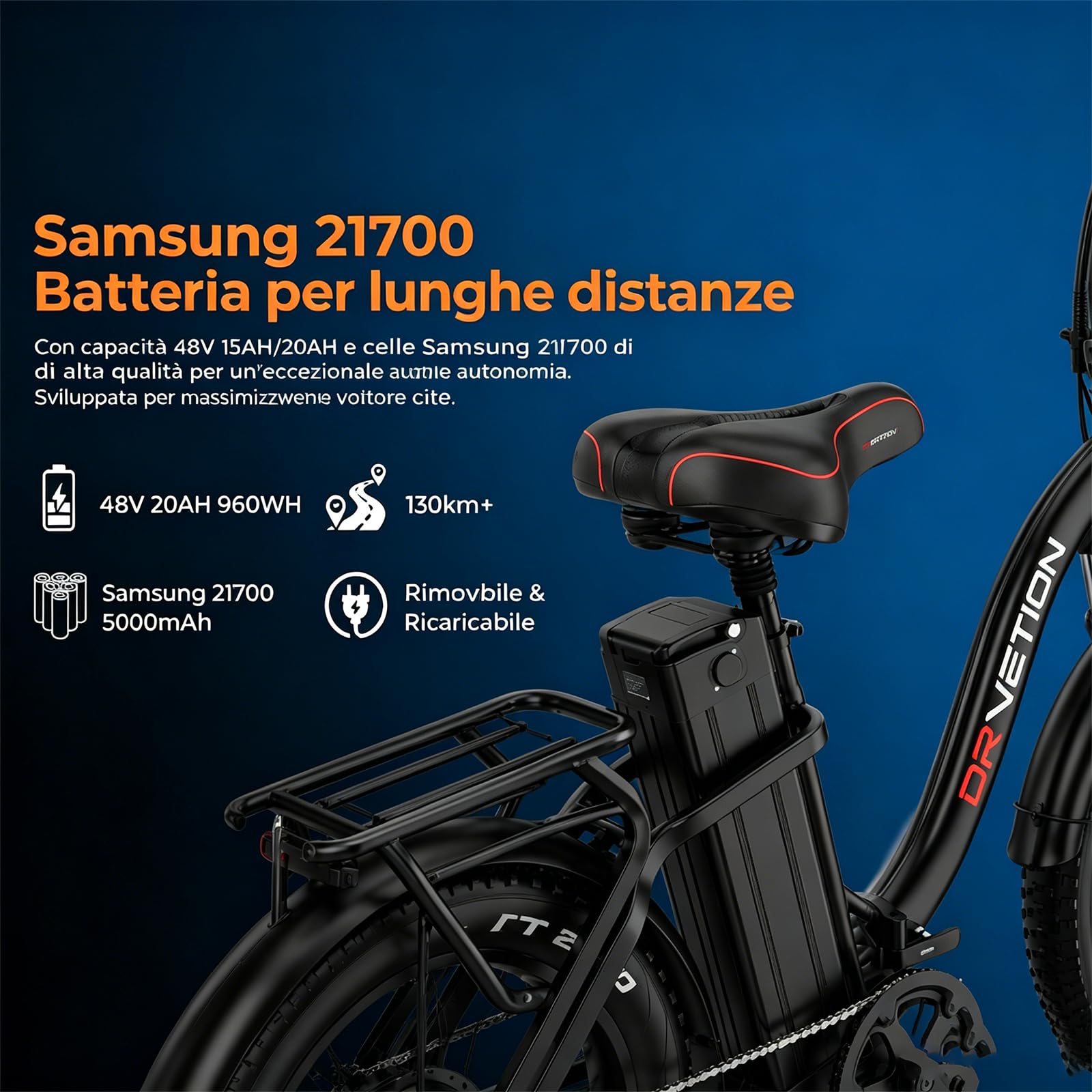 E-Bike Klapprad leicht 20 Zoll FatReifen Elektrofahrrad herausnehmbarer 48V 20AH Akku 25KM/H 130 km Reichweite 250W Motor 7-Gang Schaltung geeignet für Stadt Landstraße IP65 CT20 PRO