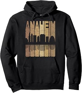 Anaheim Vintage Anaheim California Retro Anaheim Skyline Pullover Hoodie