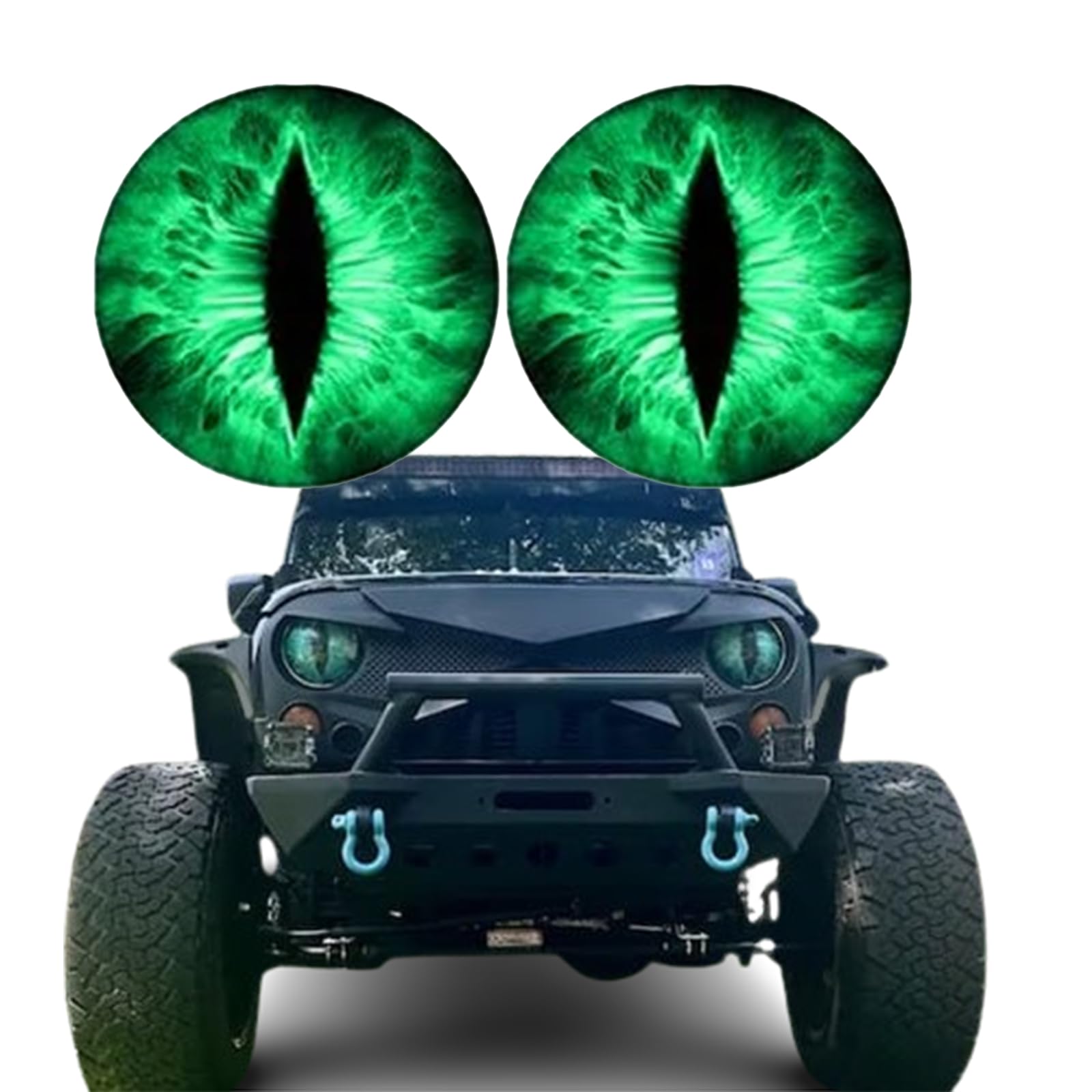 Beast Eyes Headlight Decals Pair,Funny DIY Decals for Truck Car Body Window Bumper Decoration Headlight Decal 3D Stereo Eyes Stickers Decal Round Headlight Decal(2Pcs 8In) (C)