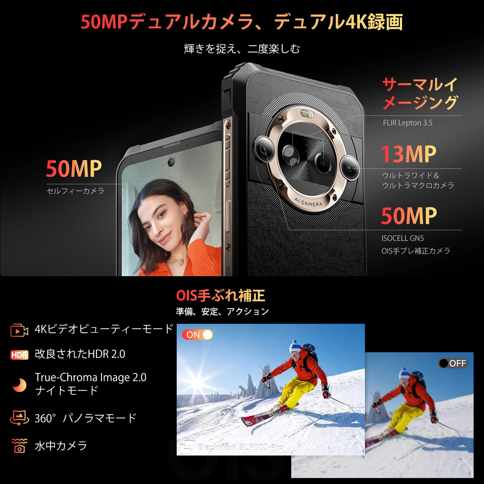 Amazon | Blackview BL9000Pro タフネススマホ Android 14 5G対応 SIM 