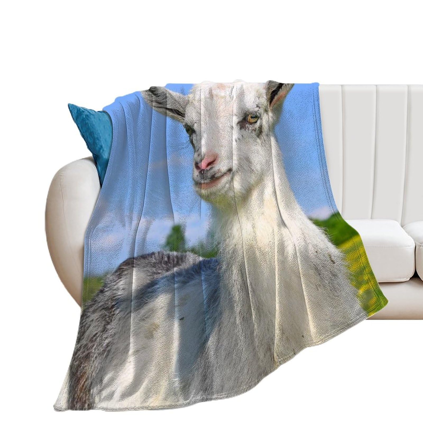 Couverture polaire mouton blanc de lit et canapé design haut de gamme
