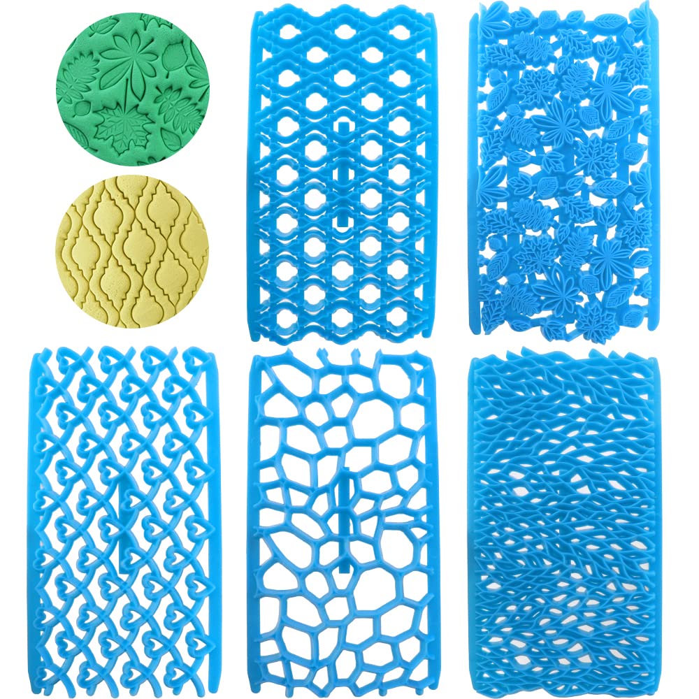5 Pcs Cake Fondant Embossing Mould Set - Different Patterns Fondant Embosser Baking Decoration Mold for Chocolate, Cookie, Cupcake