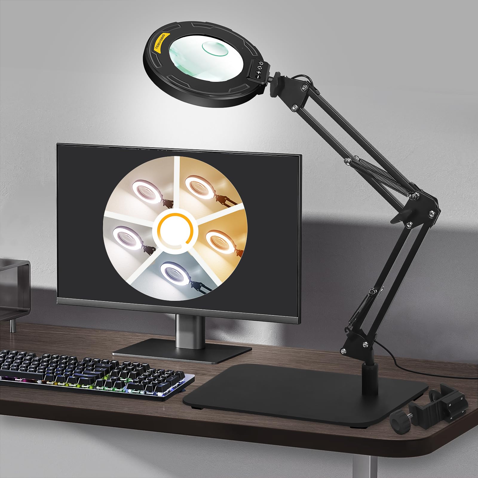 Lampe loupe grossissante contre la fatigue oculaire, vision nette 12X 20X pour lecture et couture