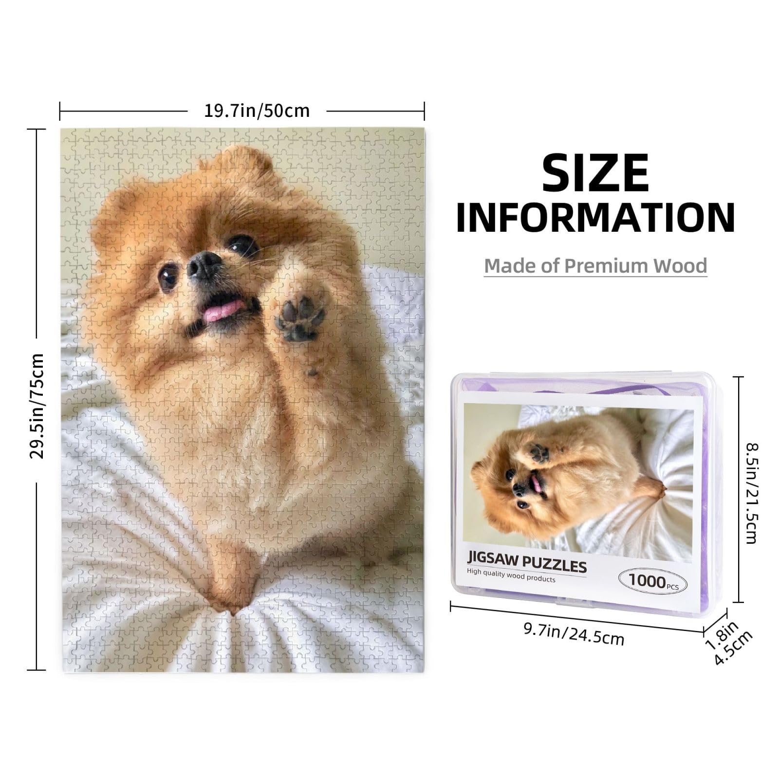 Amazon.co.jp: 1000ピース ジグソーパズル ポメラニアン犬 木製 50