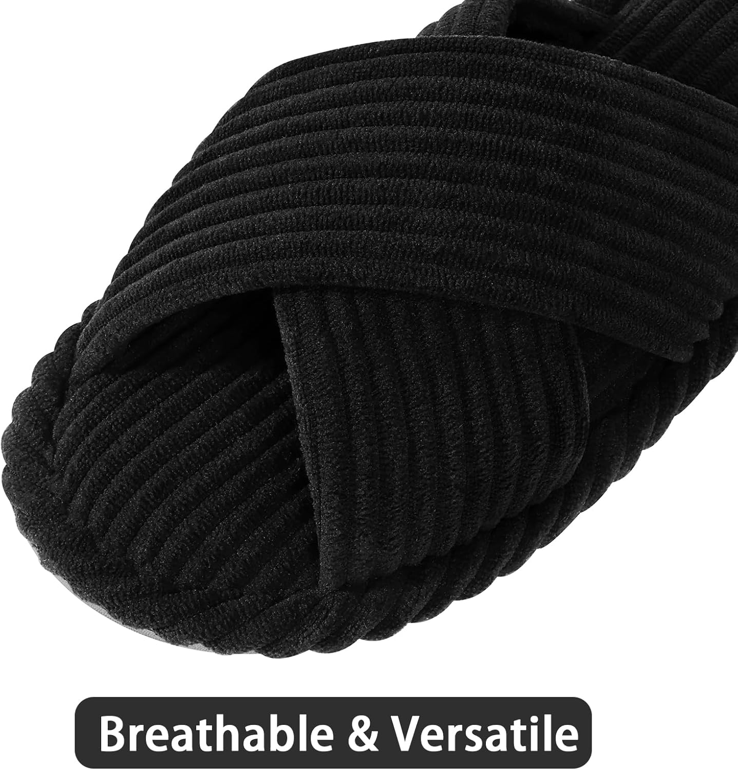 Evshine House Slippers for Women Memory Foam Bedroom Slippers Corduroy Open Toe Slides Shoes Indoor and Outdoor - Image 4