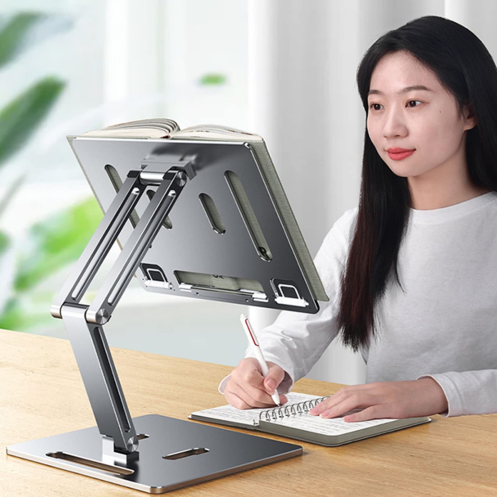 Leggio Da Tavolo Per Libri - 2 Pezzi, In Metallo, Regolabile, Per Ufficio, Cucina, Studio - Foto 13