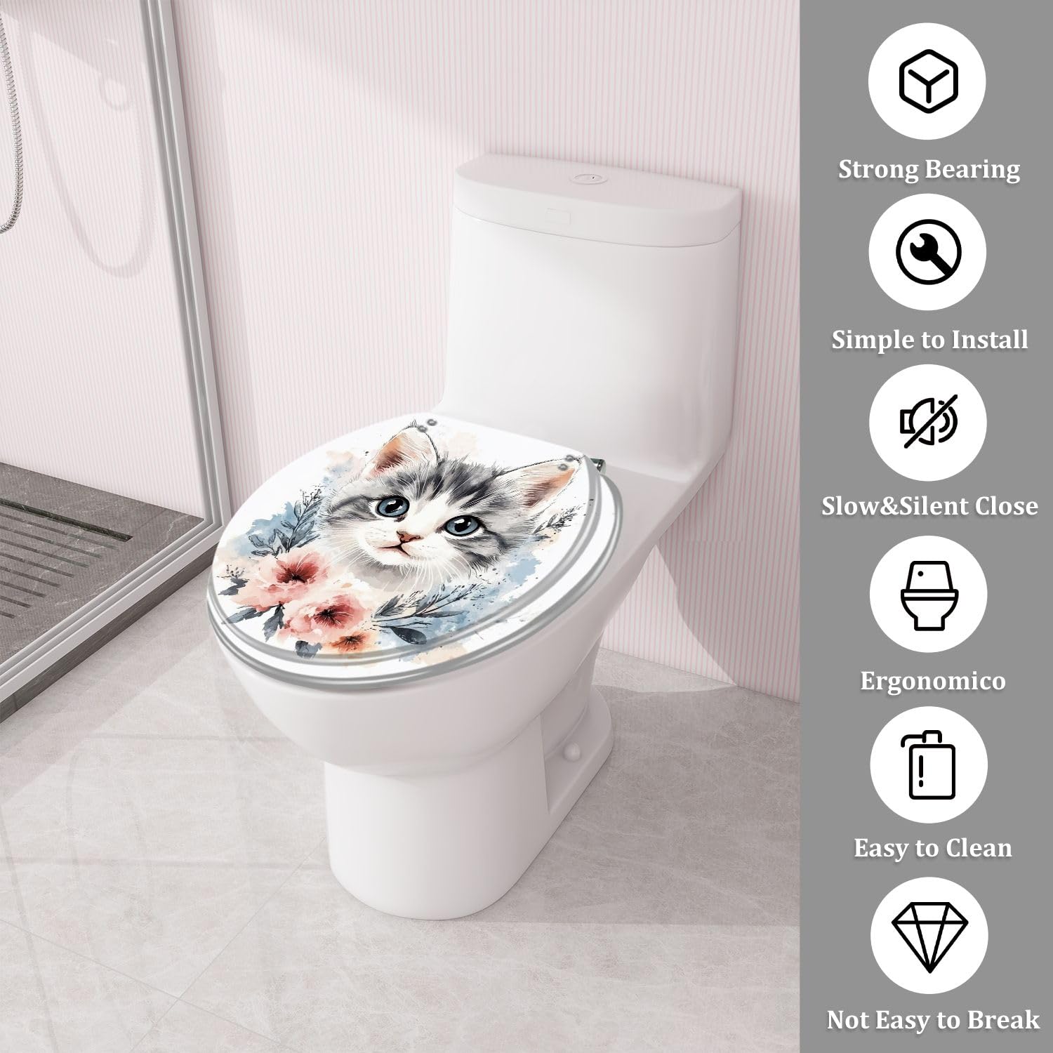 Asiento de inodoro redondo genérico para baño