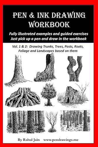 Pen and Ink Drawing Workbook vol 1-2: Pen and Ink Drawing workbooks for absolute beginners (Pen and Ink Workbooks)