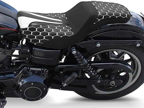Vista 189 de Asiento de motocicleta para conductor y pasajero, apto para Harley Dyna Wide Glide Low Rider Street Bob Fat Bob FXDF Super Glide Custom FXDC