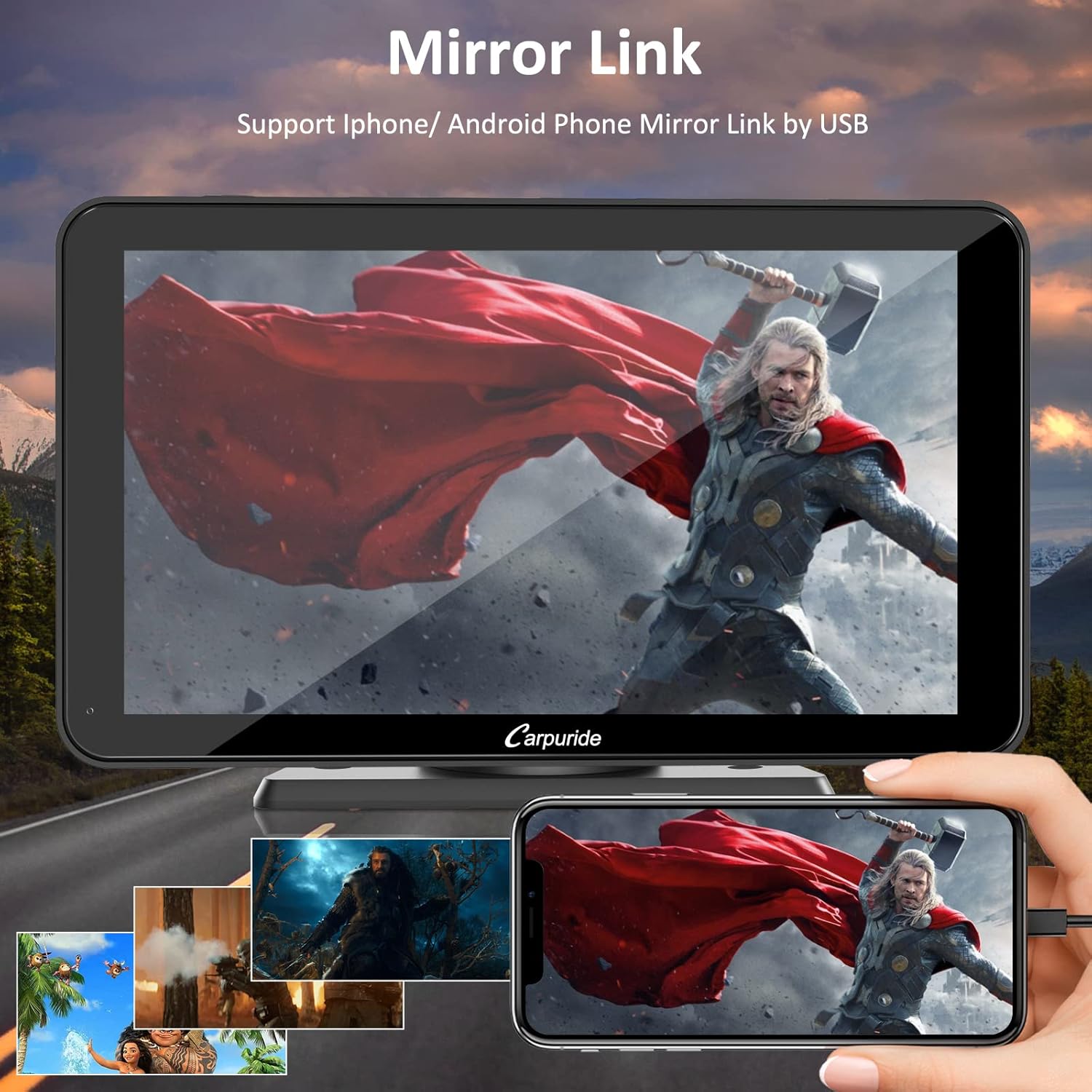 Up To 40% OFF CARPURIDE Car Audio Receiver, Apple Carplay and Android Auto Car Stereo, 7'' HD Touchscreen Multimedia Player & Bluetooth 5.0 Audio Hands Free Calling, Backup Camera/ Mirror Link/GPS/SiriusXM/Google