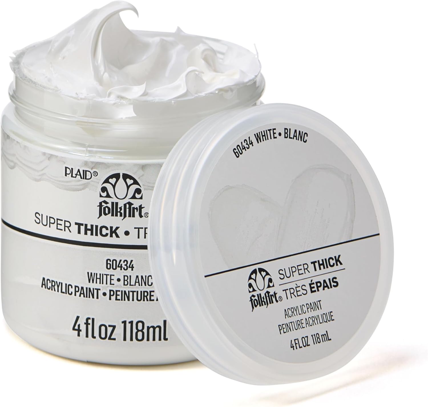 FolkArt Super Thick Acrylic Paint with a Textured Finish, White, 4 oz