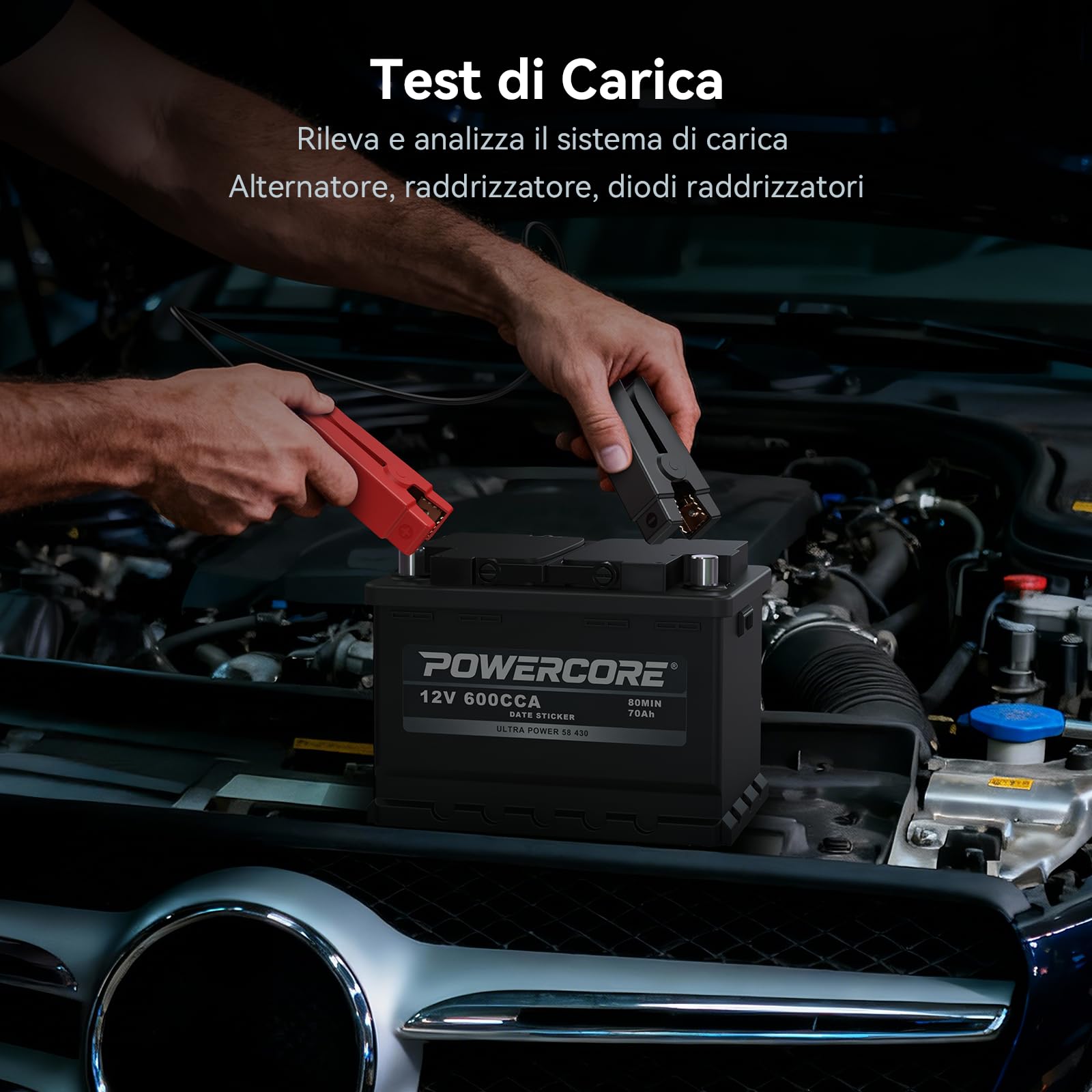 iCarsoft BT900 Tester Batteria Auto, 12 V/24 V, Tester per Batterie 12 V/24 V 100-2000 CCA, AGM, GEL, EFB, Connessione Bluetooth, Test di Avviamento/Carica per Auto, Moto, ATV, Camion, Barca, Yacht