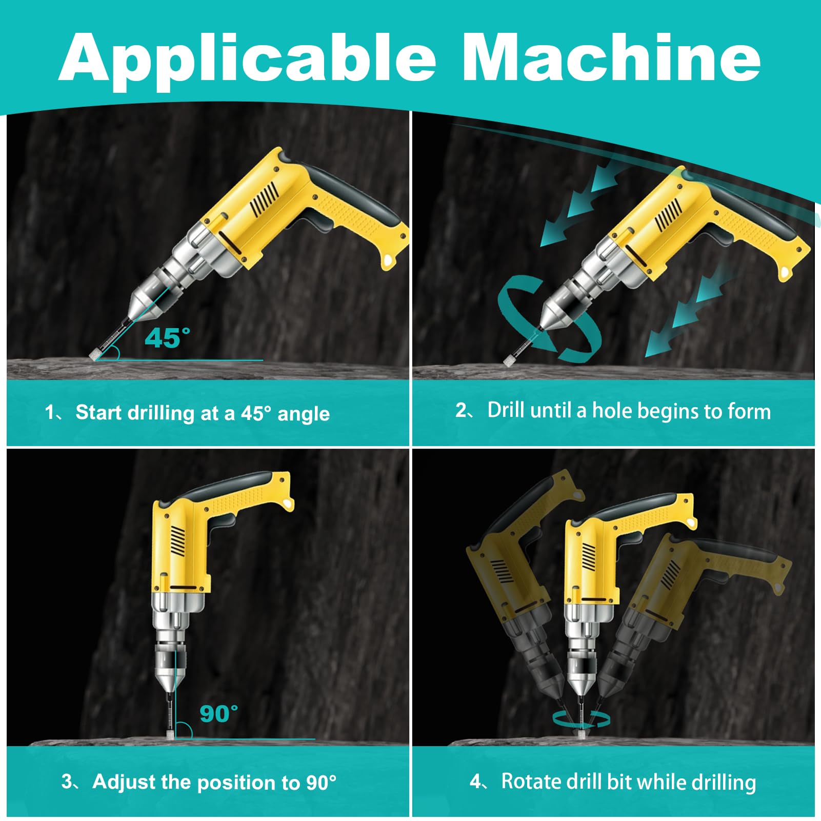 5Pcs Porcelain Tile Drill Sets, 6mm Dry Diamond Drill Bits - Image 4