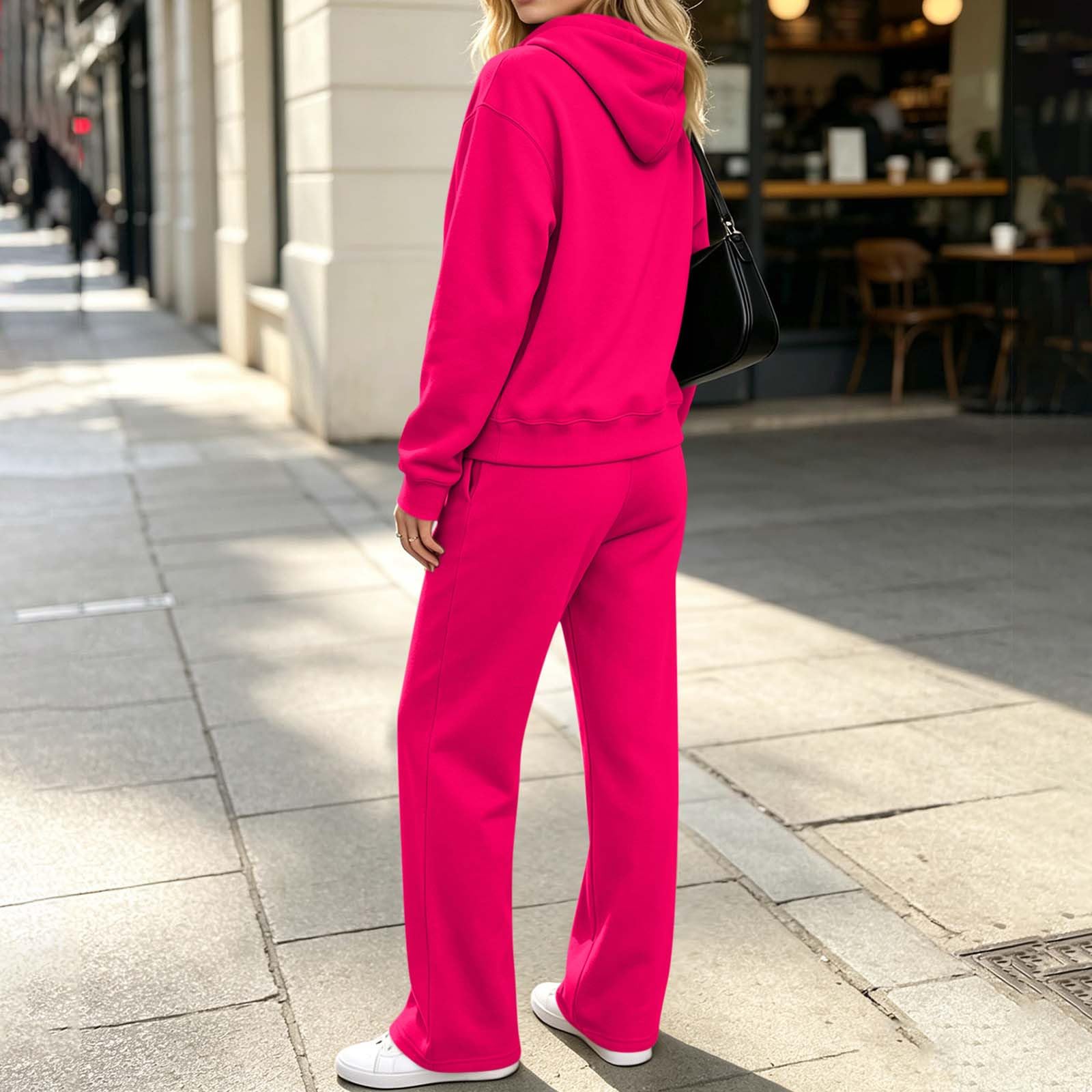 Conjunto Deportivo Mujer,Chandal Mujer de Manga Larga y Pantalón Ancho