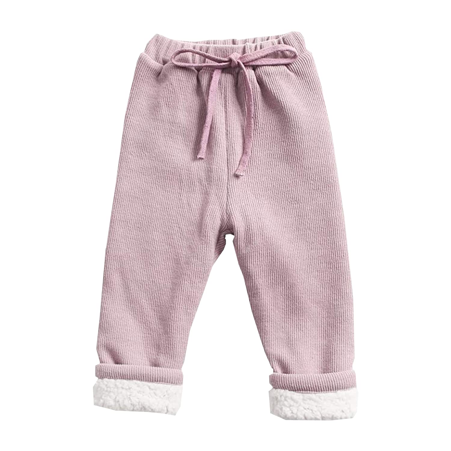 Petit bébé fille garçon hiver chaud taille haute pantalon de jogging enfant en bas âge coton cordon pantalon doublé polaire velours côtelé pantalon