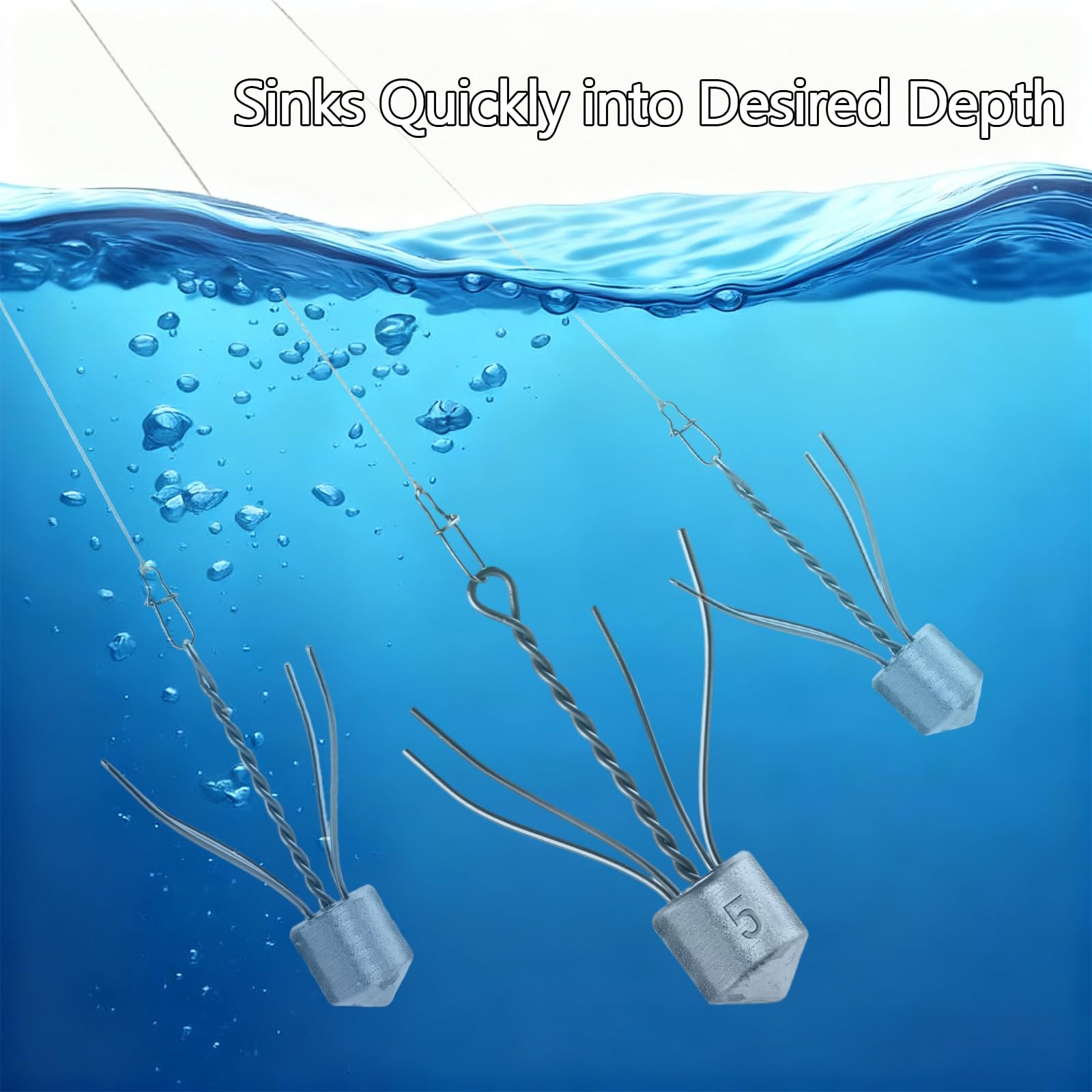 Dr.Fish Paquete de 5 plomos de pesca Sputnik de araña, 1 oz a 8 onzas, para agua salada, surf, pesca, pesca en la playa, pesca en el mar, soporte inferior