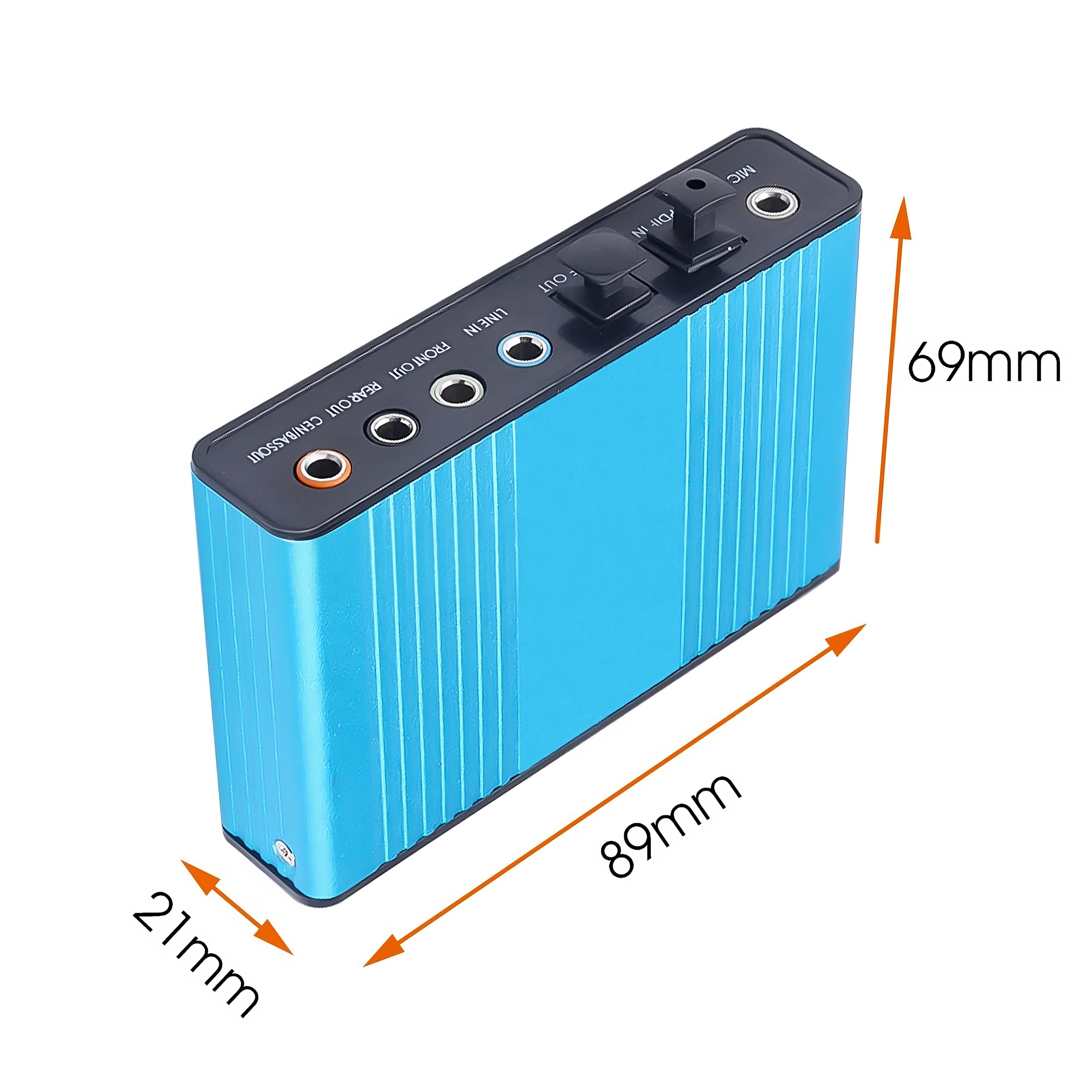Retoo Soundkarte extern 7.1 Surround Sound, Stereo Audio Adapter Lautstärkeregelung, Anschluss für Kopfhörer, Mikrofon, Mikrofonstummschaltung für PC