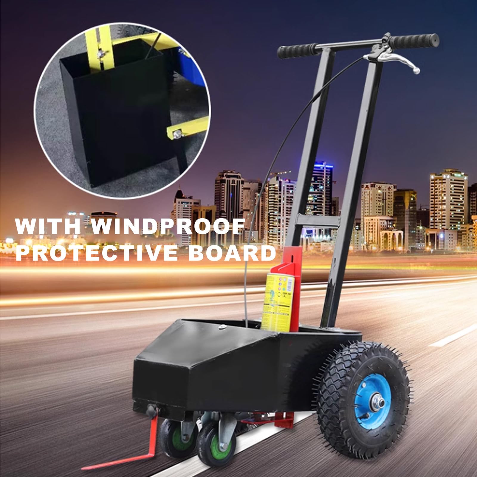 vnmudzeo Factory Line Striping Machines,for Factory Marking Works,Field Paint Sprayer 4-18 cm Adjustable Spray Width,with Up and Down Movable Ruler Design