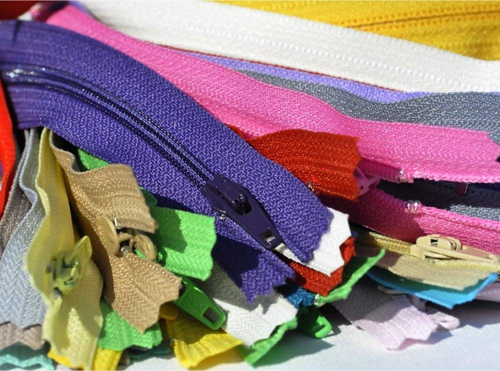 YKK(r) Sale 7 Inch Zippers Nylon Coil Assorted Colors YKK Number 3 Skirt and Dress - Closed Bottom (50 Zippers/Pack)