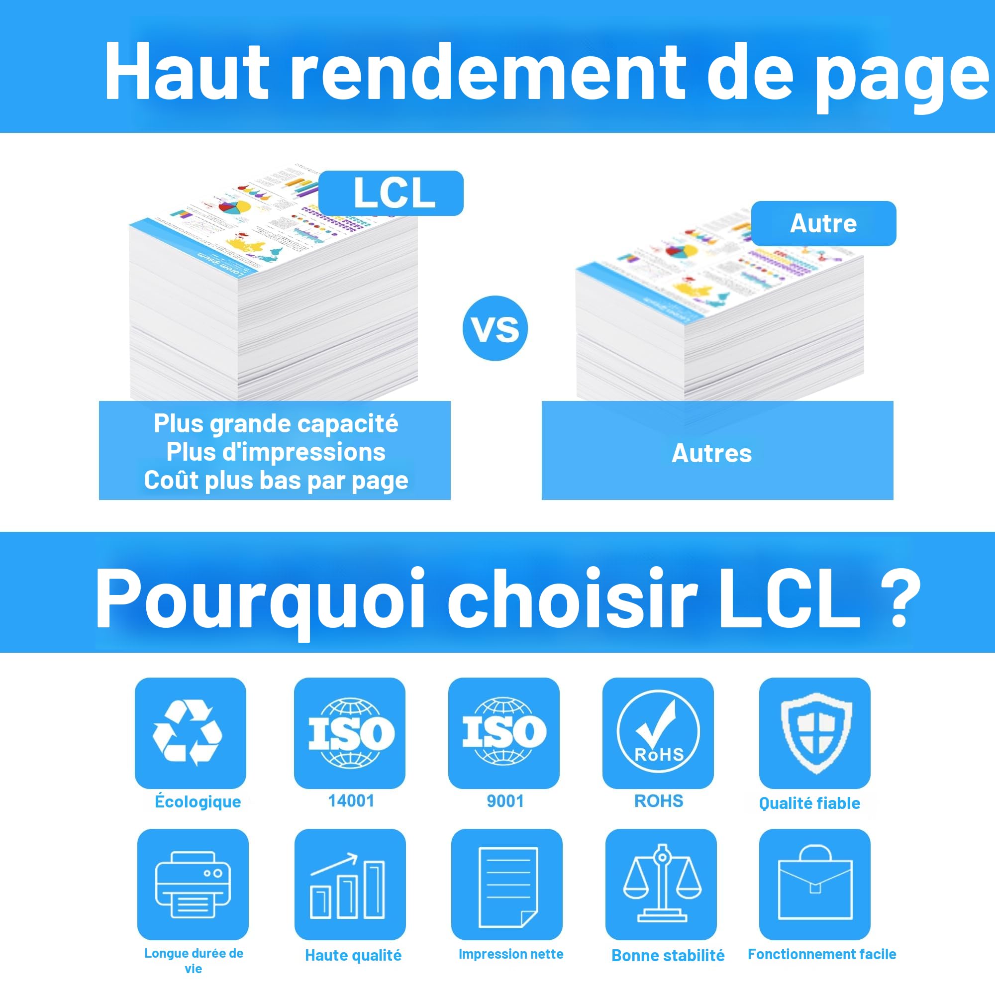 LCL Tambour Remanufacturée 500ZA 500Z 50F0ZA0 50F0Z00 (1-Pack Noir) Remplacement pour Lexmark MS310/MS310d/MS310dn//MS312/MS312DN/MS315/MS315dn/MX310/MX310dn MS410/MS410d/MS410dn/MX410de
